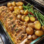 Garlic Herb Chicken with Roasted Potatoes & Green Beans