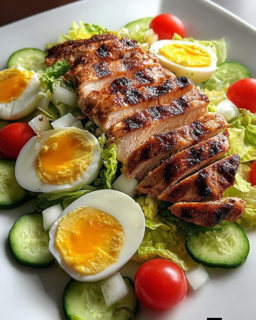High-Protein Grilled Chicken & Egg Garden Salad