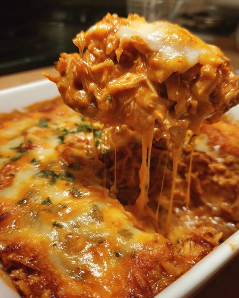 Keto Crockpot Creamy Chicken Enchilada Casserole
