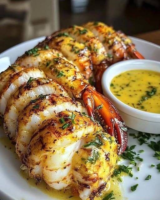 Lobster Tail with Garlic Herb Butter Sauce