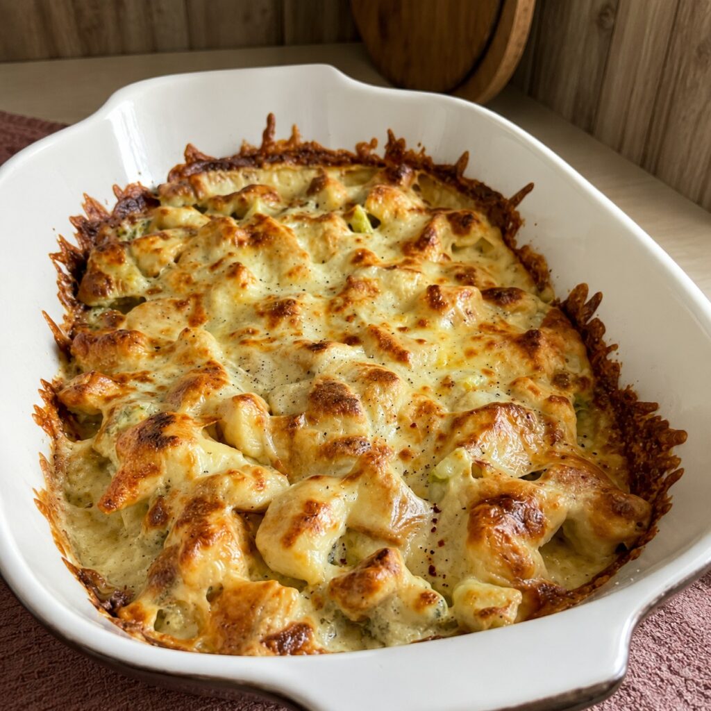 Low Carb Chicken Broccoli Alfredo Bake