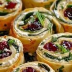 Low-Carb Cranberry Feta Pinwheels with Cream Cheese