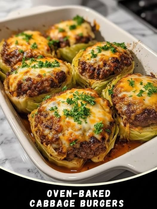 Keto Oven-Baked Cabbage Burgers