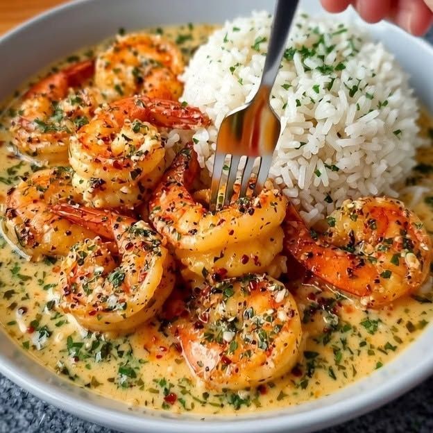 Mediterranean Garlic Shrimp Rice Bowl