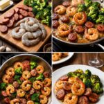 Mediterranean Shrimp & Sausage Skillet with Garlic-Lemon Broccoli