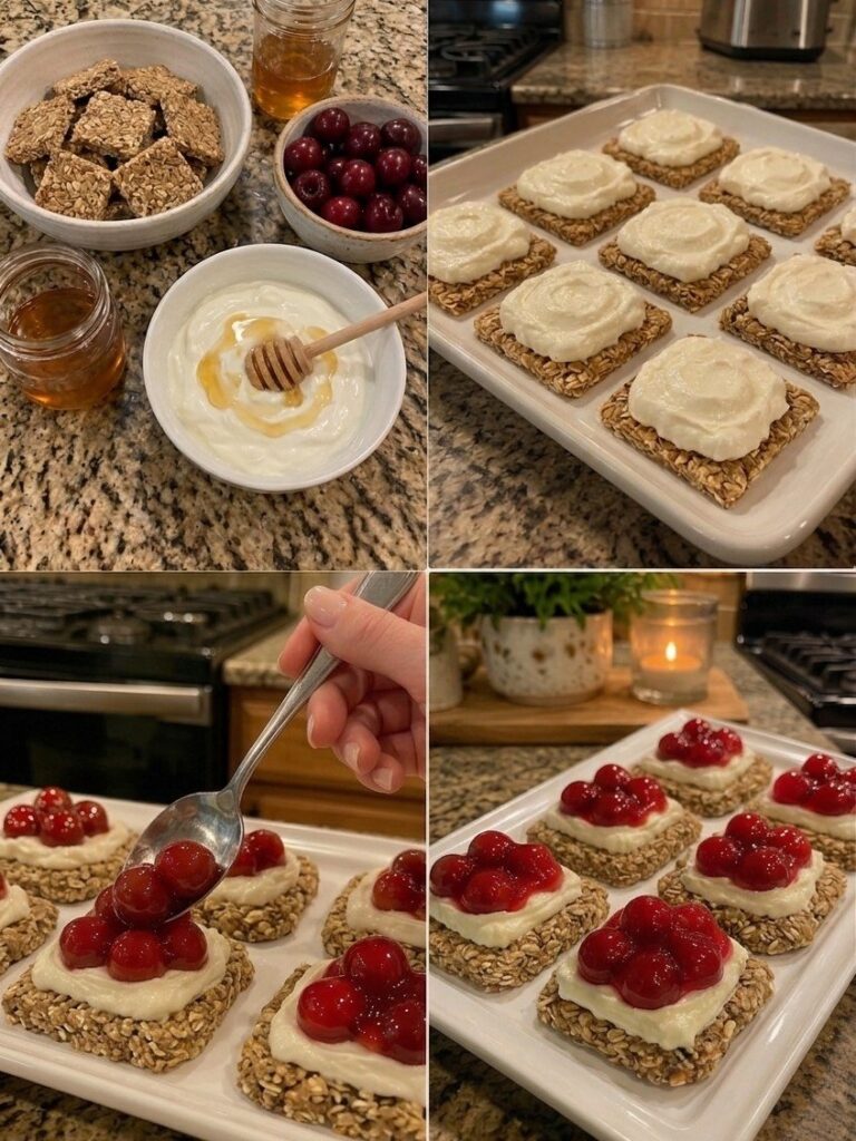 No-Bake Cherry Cheesecake Graham Bites