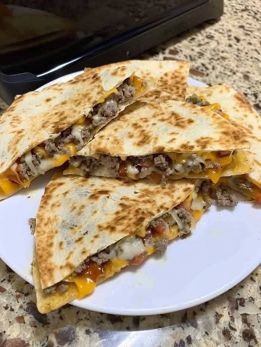 Low-Carb Smash Burger Quesadilla