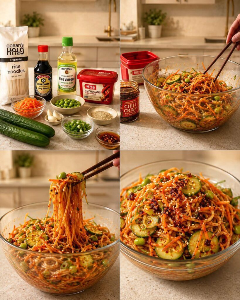 Spicy Korean Cucumber Noodle Salad