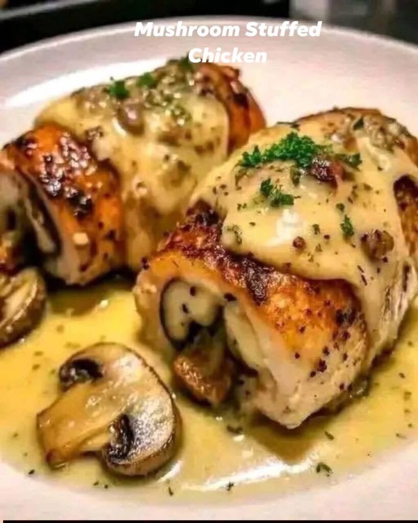 Weight Watchers Cheesy Garlic Butter Mushroom Stuffed Chicken