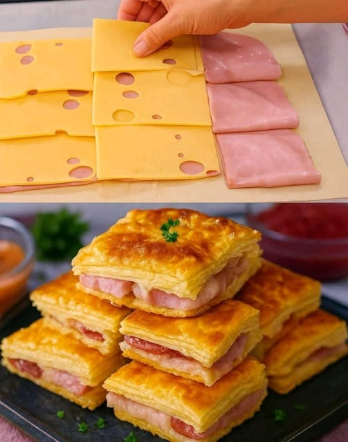 Air Fryer Ham and Cheese Puff Pastry Pockets