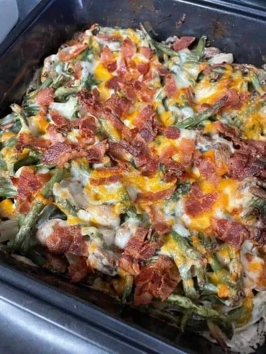 Air Fryer Green Bean and Bacon Casserole