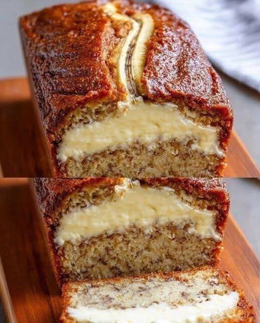 Cream Cheese Banana Bread Loaf
