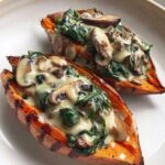 Vegan Creamy Mushroom Stuffed Sweet Potatoes