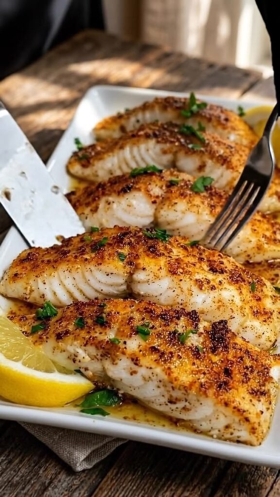Baked Lemon Garlic Herb Fish Fillet