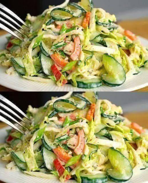 Crunchy Cucumber, Cabbage & Shrimp Salad
