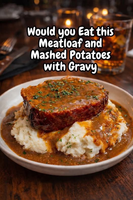 Air Fryer Tasty Meatloaf with Mashed Potatoes & Gravy