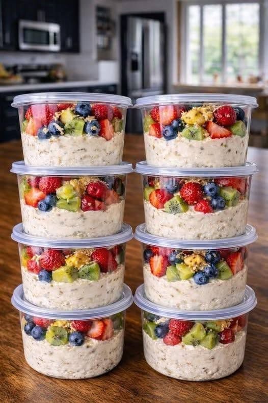 Meal-Prep Berry & Kiwi Overnight Oats