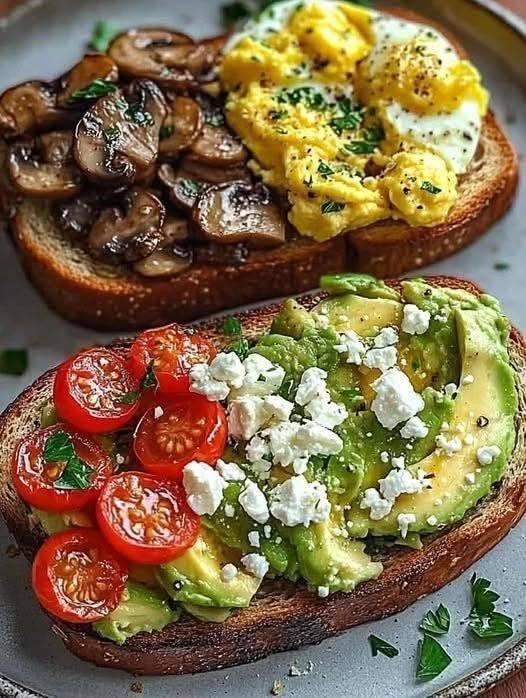 Sautéed Mushroom & Scrambled Egg Toast