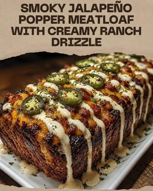 Keto Smoky Jalapeño Popper Meatloaf with Creamy Ranch Drizzle