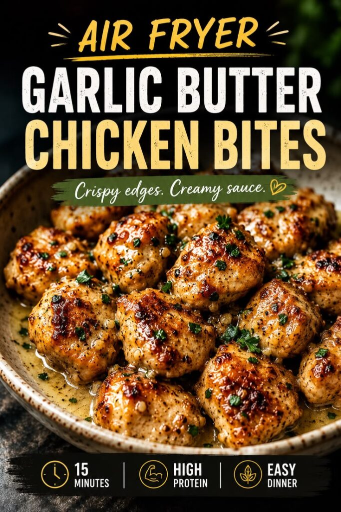 Air Fryer Garlic Butter Chicken Bites