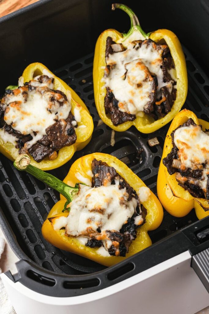 Air Fryer Philly Cheesesteak Stuffed Peppers
