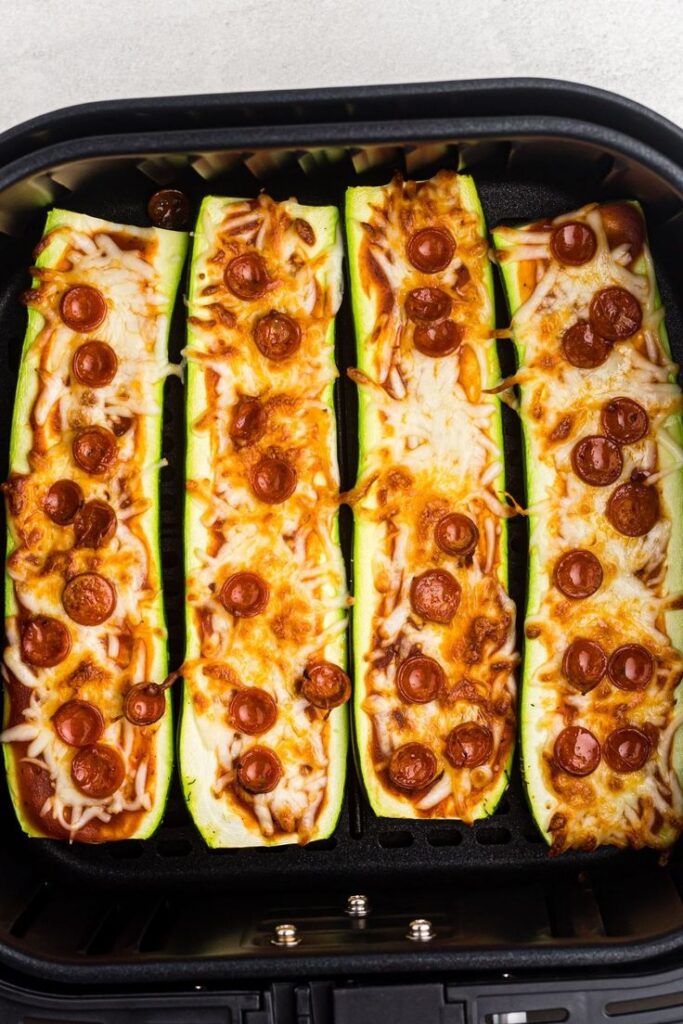 Air Fryer Zucchini Pizza Boats