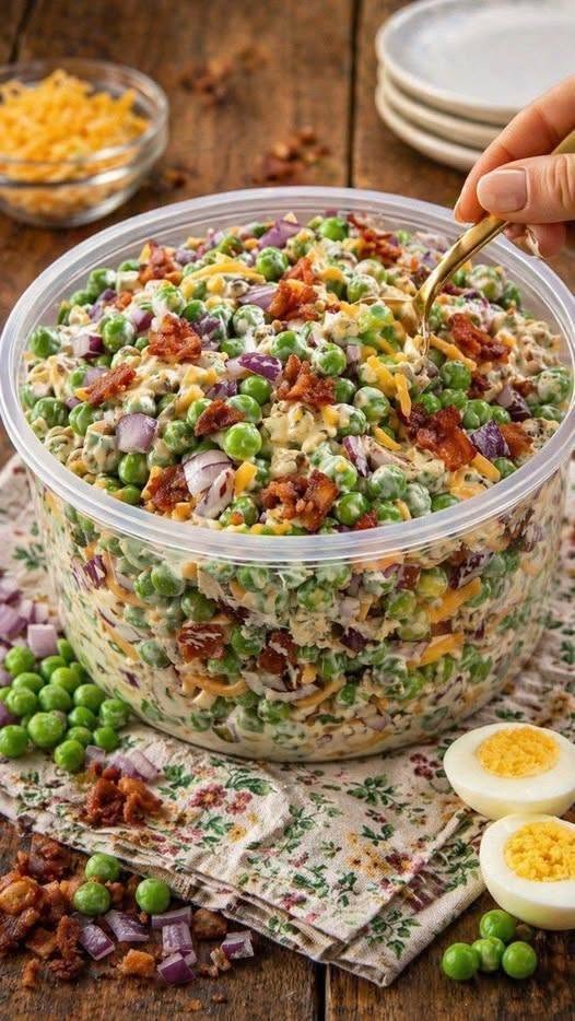 Low-Carb Bacon Pea Salad