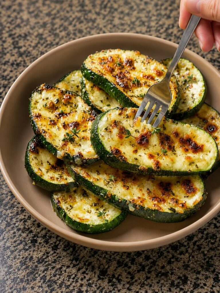 Cheesy and Crispy Garlic Zucchini Steaks – The Ultimate Low-Carb Side Dish!