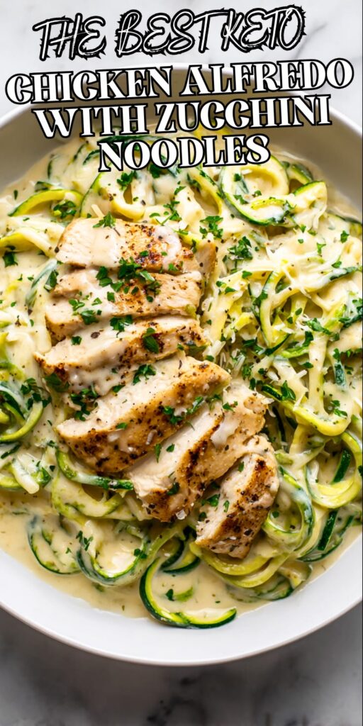 Keto Cajun Chicken Alfredo with Zucchini Noodles