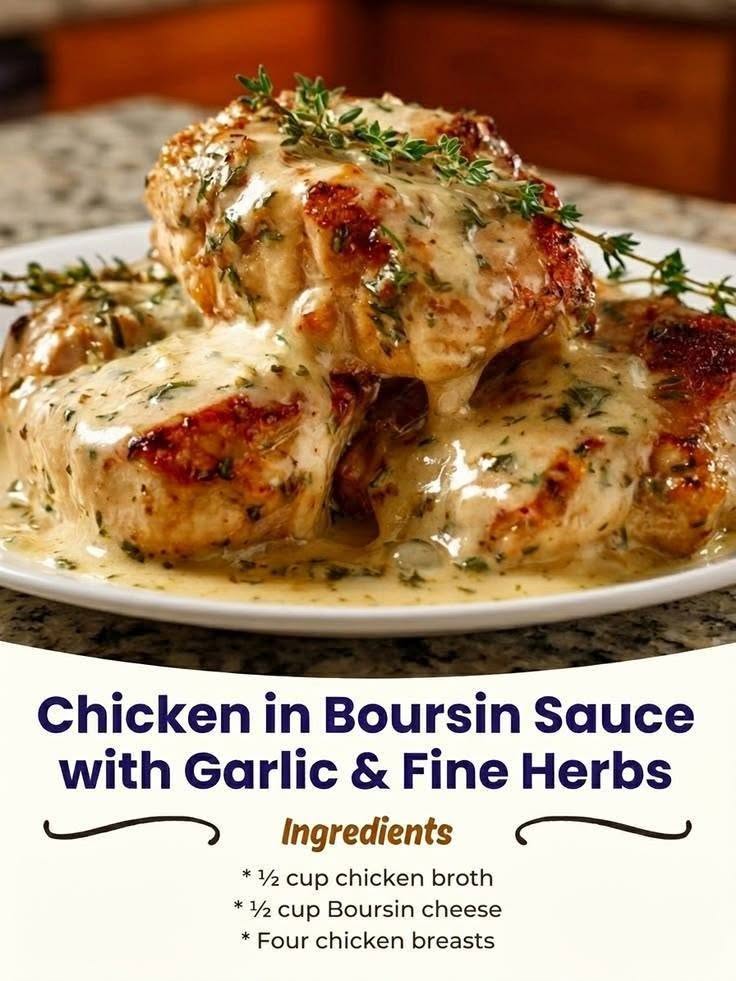 Chicken in Boursin Sauce with Garlic & Fine Herbs
