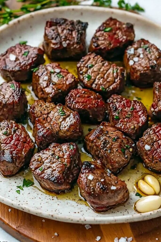 Air Fryer Steak Bites with Garlic Butter