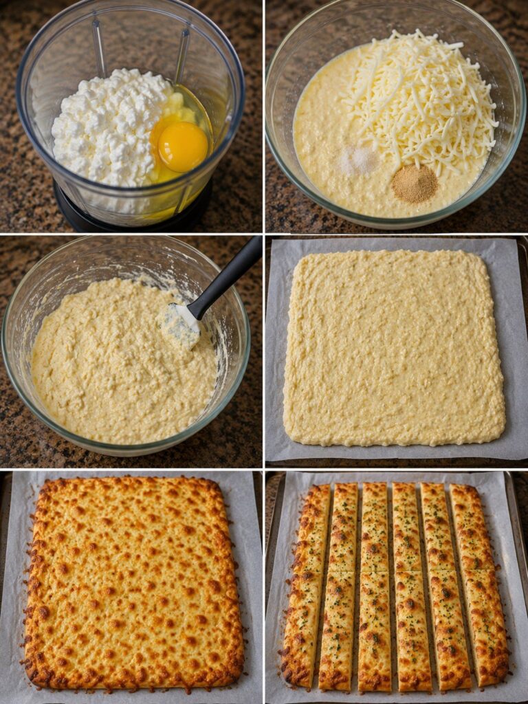Crispy 3-Ingredient Cottage Cheese Garlic Breadsticks