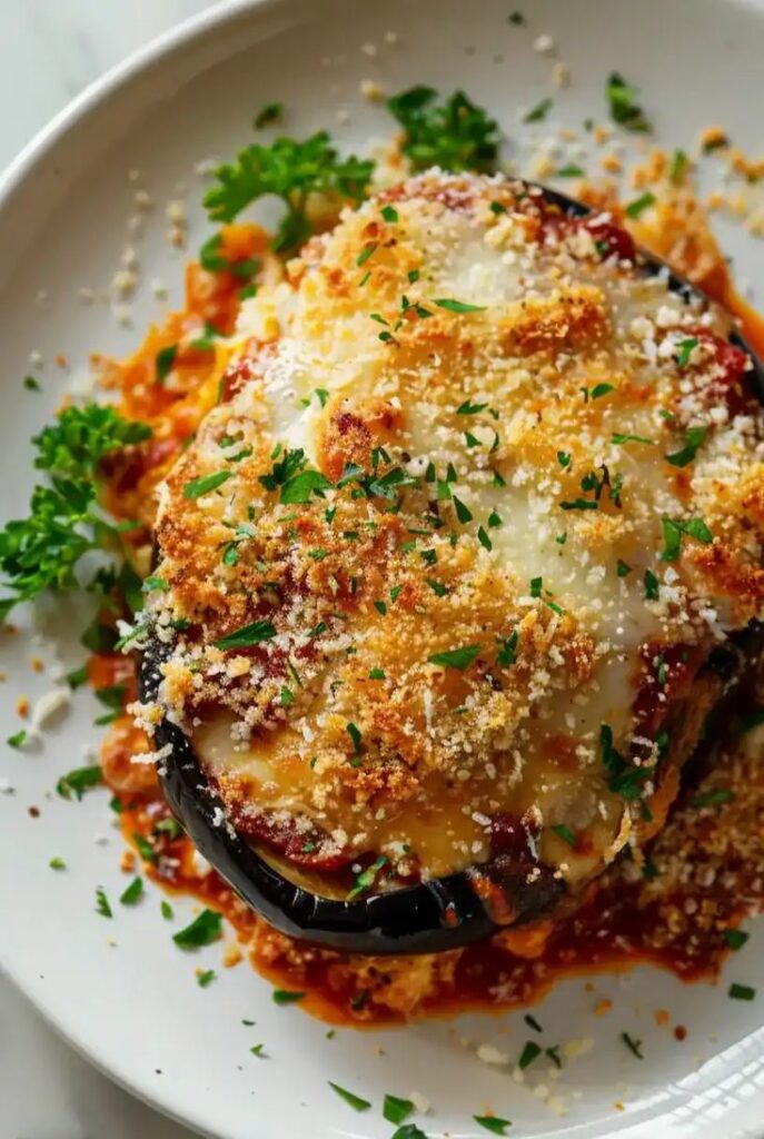 Air Fryer Eggplant Parmesan Stacks