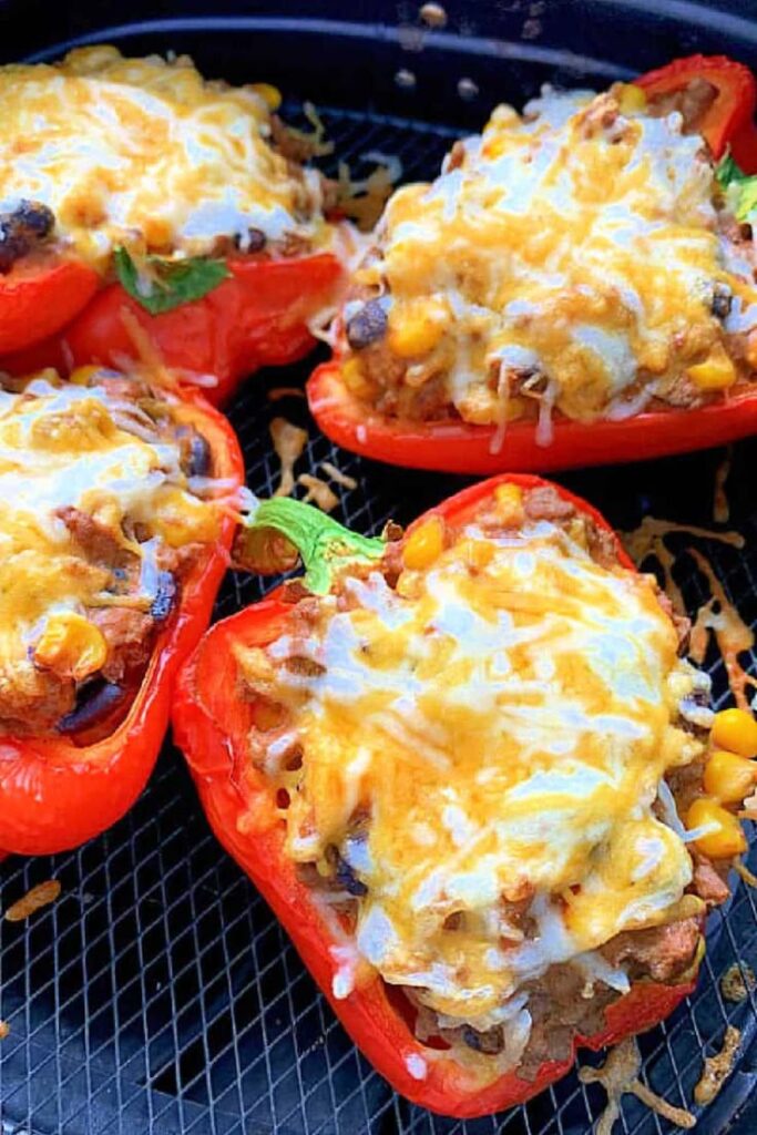 Air Fryer Taco Stuffed Bell Peppers