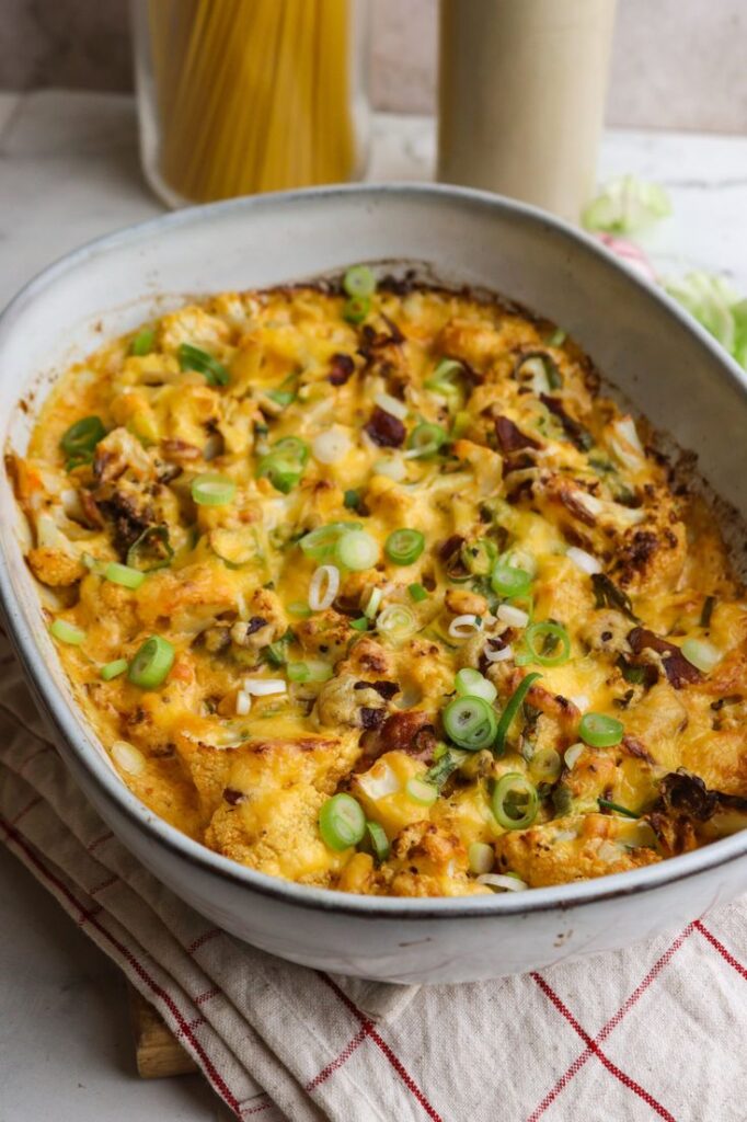 Keto Cauliflower Mac & Cheese Bake 🧀🥦