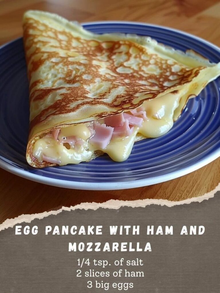 Low Carb Egg Pancake with Ham & Mozzarella