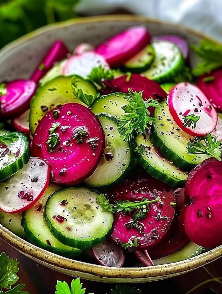 Fresh Cucumber and Beet Salad