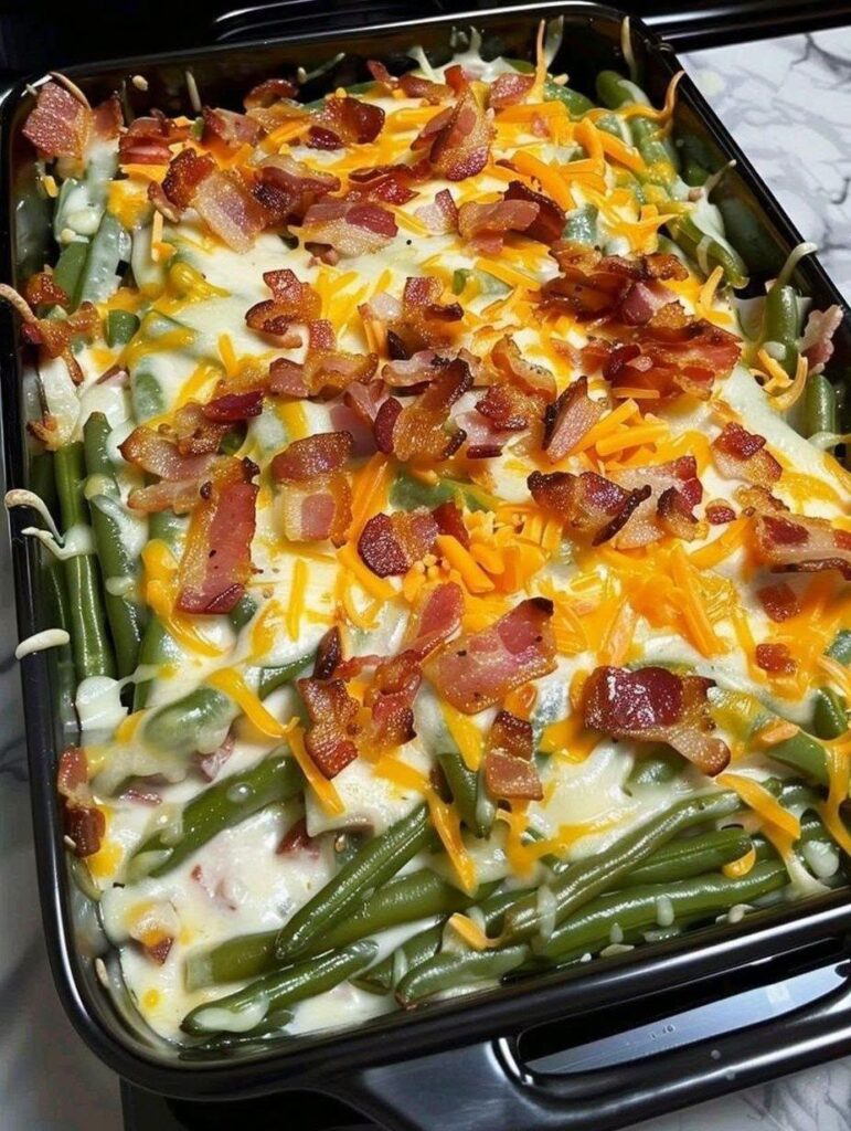 Low-Carb Green Beans & Bacon Casserole