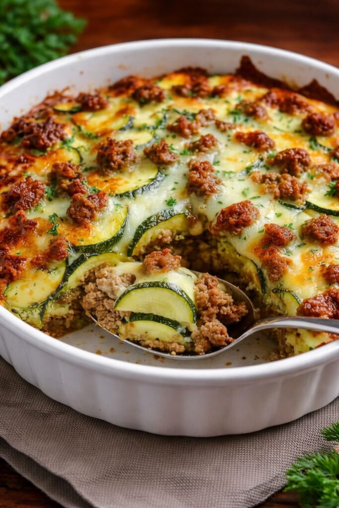 High-Protein Loaded Zucchini Bake (Low Carb)