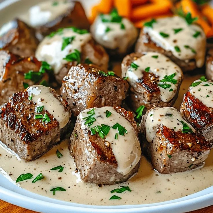 Keto Creamy Garlic Butter Steak Bites