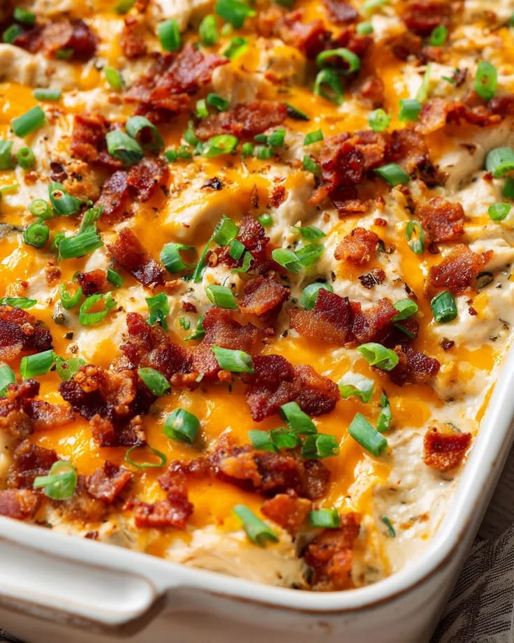 Keto Crack Chicken Casserole with Bacon & Ranch