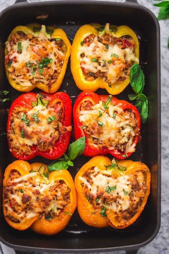 Air Fryer Stuffed Bell Pepper Boats