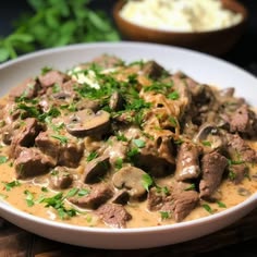 🥩 Creamy Keto Beef Stroganoff (Low Carb)