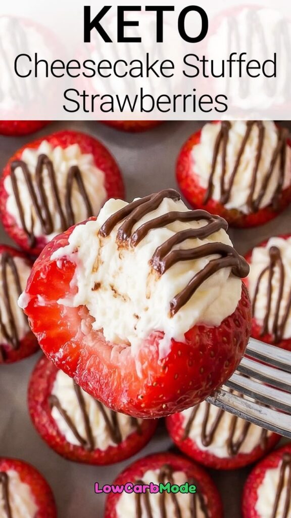 Keto Cheesecake Stuffed Strawberries