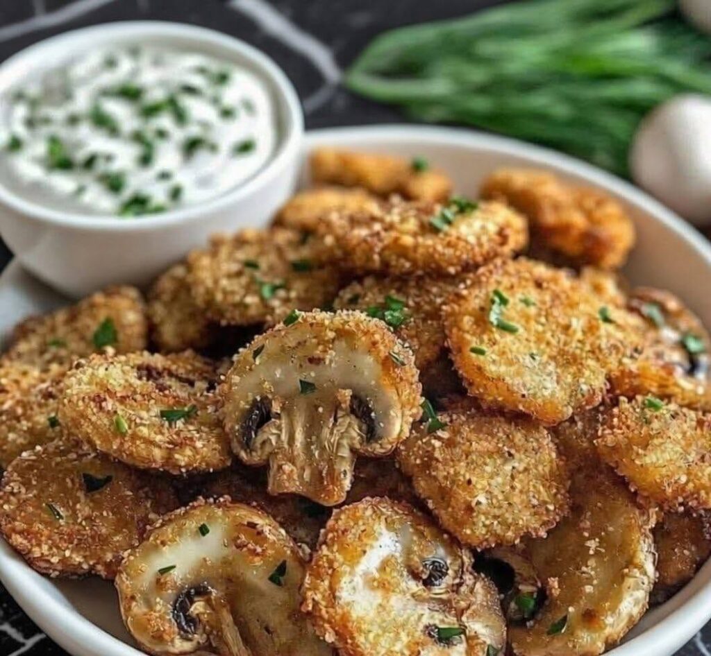Keto Crispy Garlic Mushroom Bites