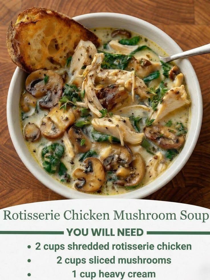 Keto Rotisserie Chicken Mushroom Soup (Creamy & Low-Carb)