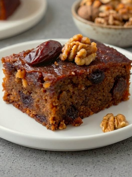 Vegan Date and Walnut Cake (No Flour)