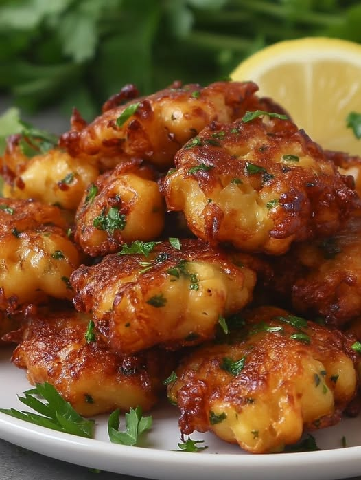 Lemon Garlic Chickpea Fritters