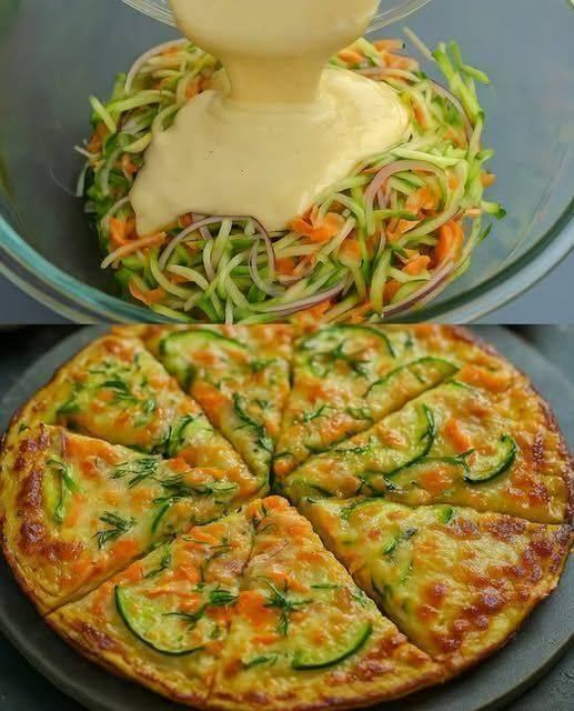Vegan Zucchini & Carrot Crustless Veggie Pizza