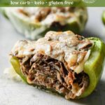 Loaded Keto Philly Cheesesteak Stuffed Peppers